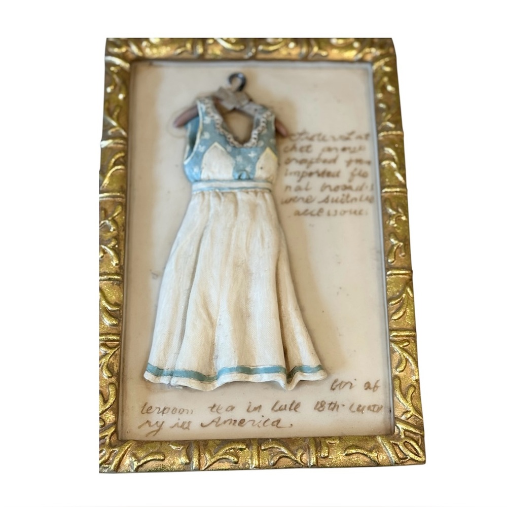 Dress Form Heavy Ornate Frame 3D Craft Room Decor Girls Room Gold Green